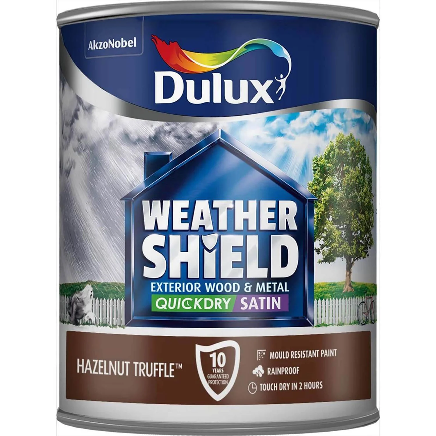 Dulux Weathershield Exterior Satin Paint Hazelnut Truffle - 750ml 4 Dulux Weathershield Exterior Satin Paint Hazelnut Truffle - 750ml - Image 2