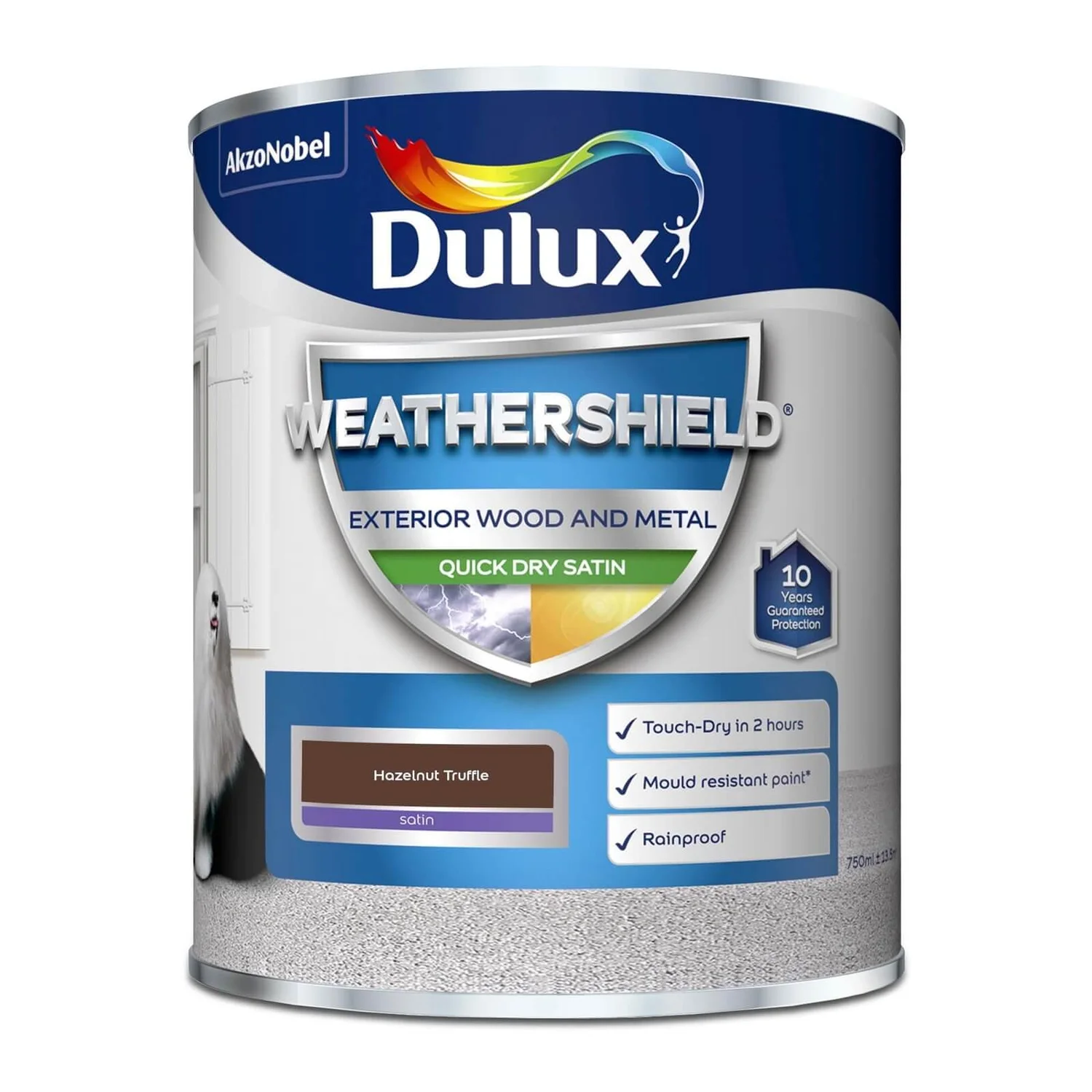 Dulux Weathershield Exterior Satin Paint Hazelnut Truffle - 750ml 6 Dulux Weathershield Exterior Satin Paint Hazelnut Truffle - 750ml - Image 4