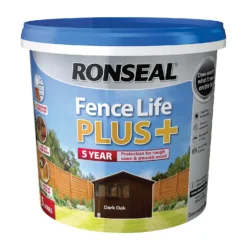Ronseal Fence Life Plus Paint Dark Oak - 5L -Paint Store 12804532 1024942086796863