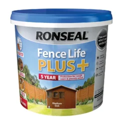 Ronseal Fence Life Plus Paint Medium Oak - 5L -Paint Store 12804791 1684942088346357