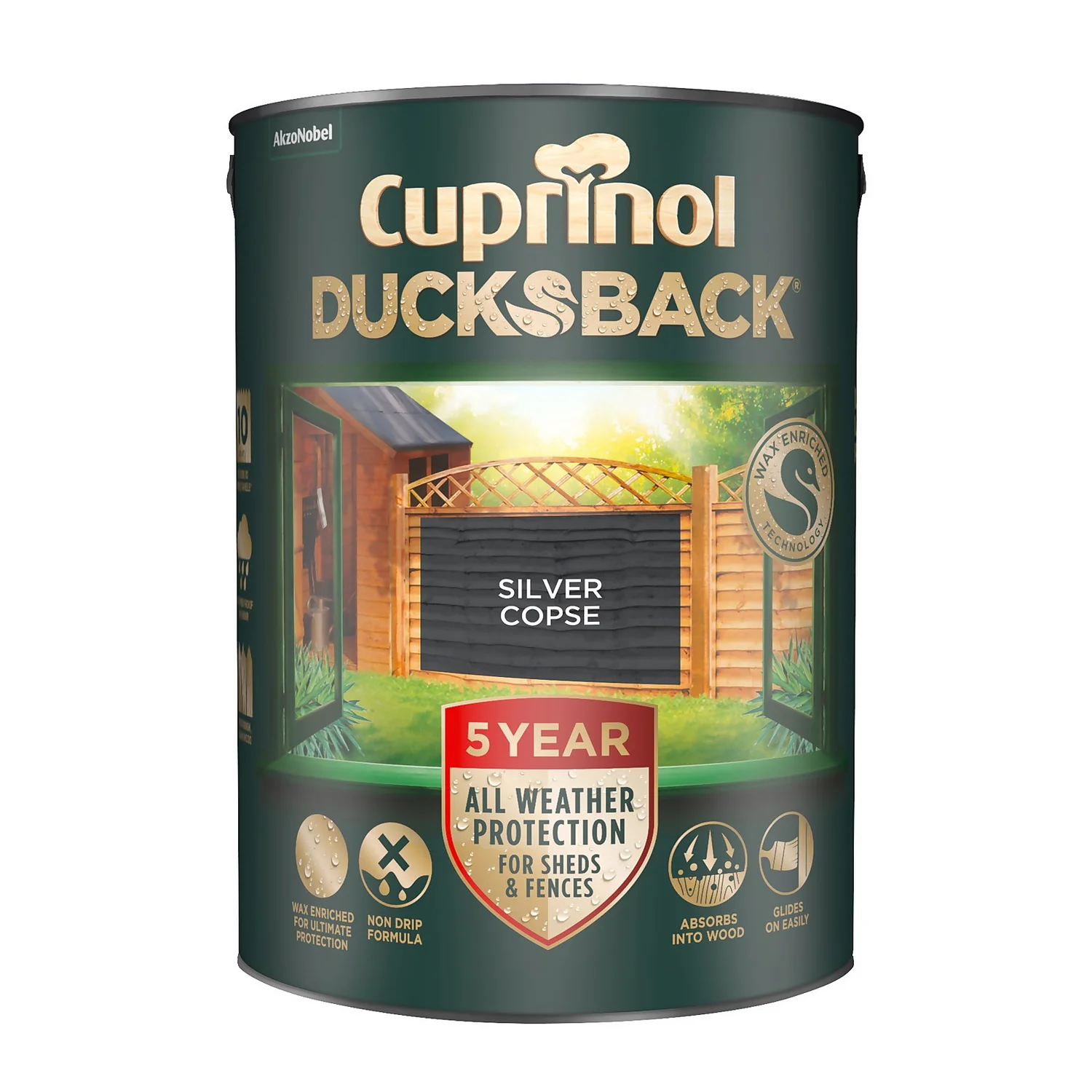 Cuprinol 5 Year Ducksback - Silver Copse - 5L 3 Cuprinol 5 Year Ducksback - Silver Copse - 5L