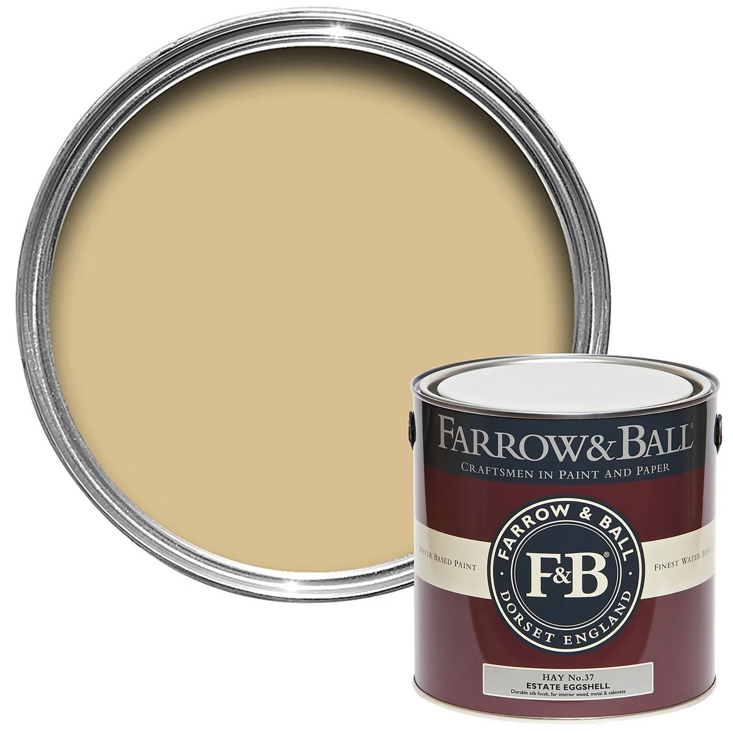 Farrow & Ball Estate Eggshell Paint Hay - 2.5L 3 Farrow & Ball Estate Eggshell Paint Hay - 2.5L