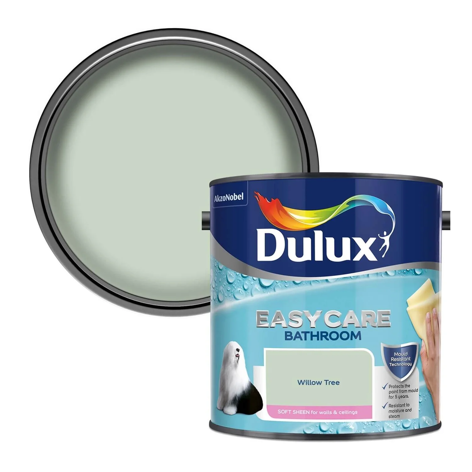Dulux Easycare Bathroom Willow Tree - Soft Sheen Emulsion Paint - 2.5L 3 Dulux Easycare Bathroom Willow Tree - Soft Sheen Emulsion Paint - 2.5L