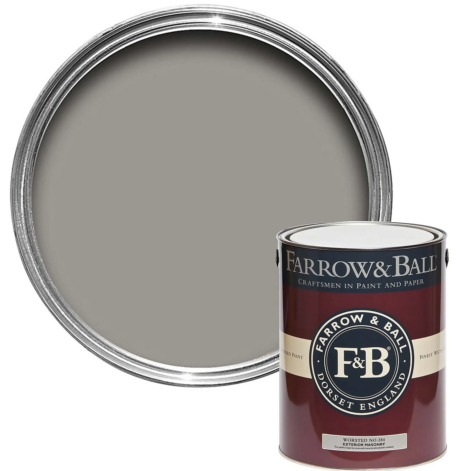 Farrow & Ball Exterior Masonry Paint Worsted - 5L 3 Farrow & Ball Exterior Masonry Paint Worsted - 5L