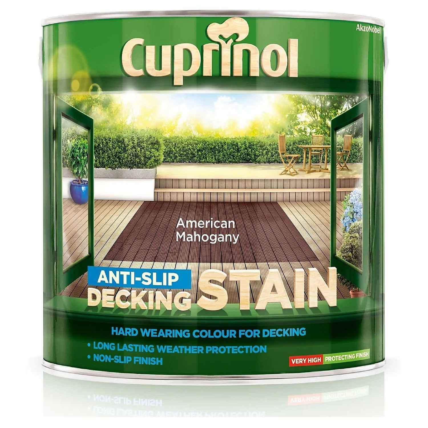 Cuprinol Anti Slip Decking Stain - American Mahogany - 2.5L 3 Cuprinol Anti Slip Decking Stain - American Mahogany - 2.5L