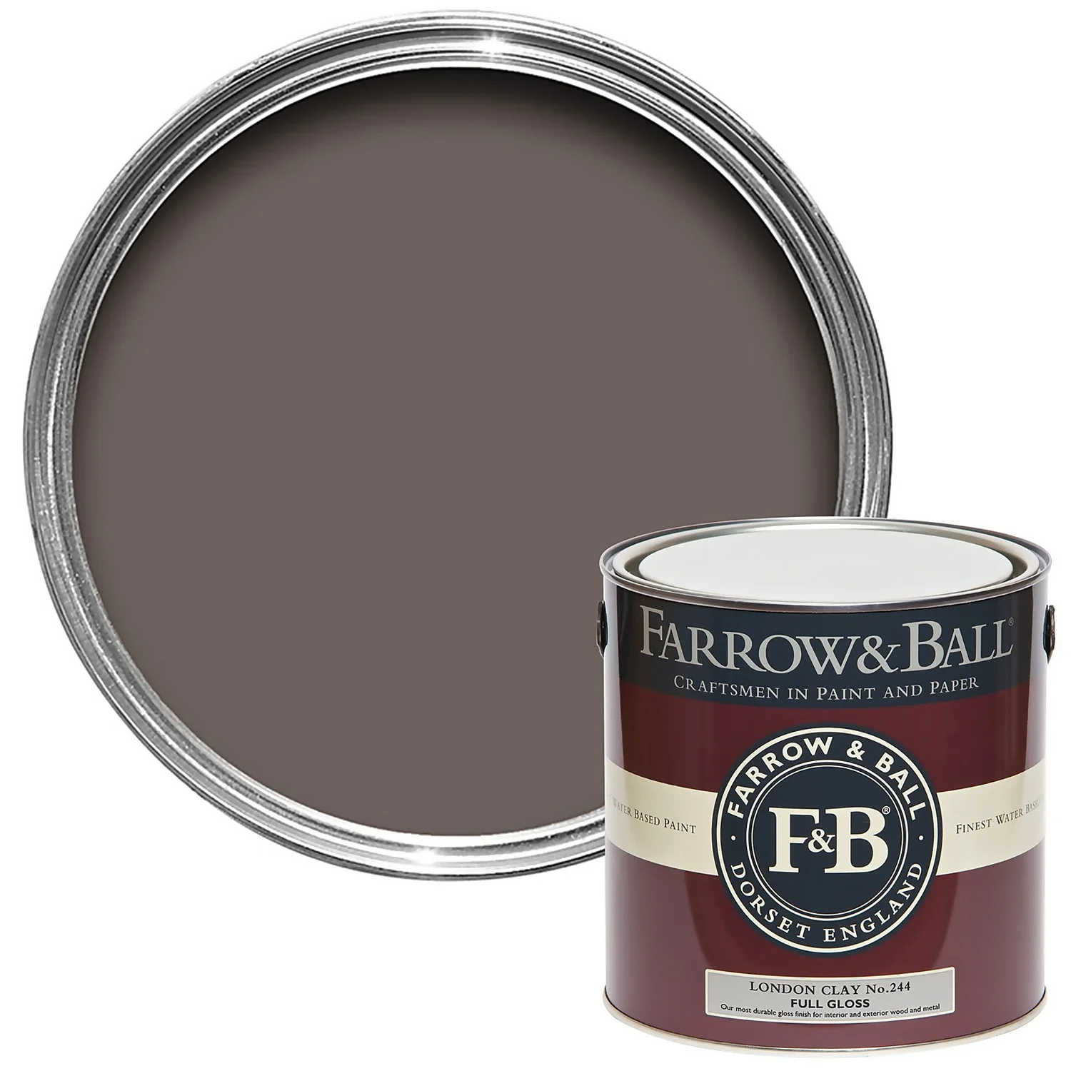 Farrow & Ball Full Gloss Paint London Clay - 2.5L 3 Farrow & Ball Full Gloss Paint London Clay - 2.5L