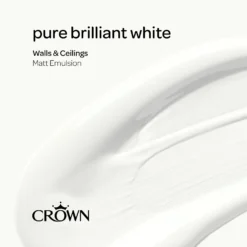 Crown Walls & Ceilings Matt Emulsion Paint Pure Brilliant White - 10L -Paint Store 12809373 1215002133503146