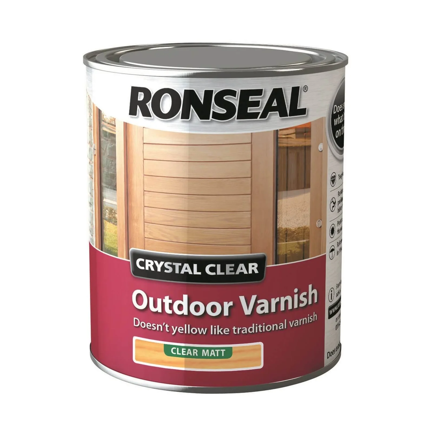 Ronseal Crystal Clear Outdoor Varnish Matt - 750ml 3 Ronseal Crystal Clear Outdoor Varnish Matt - 750ml