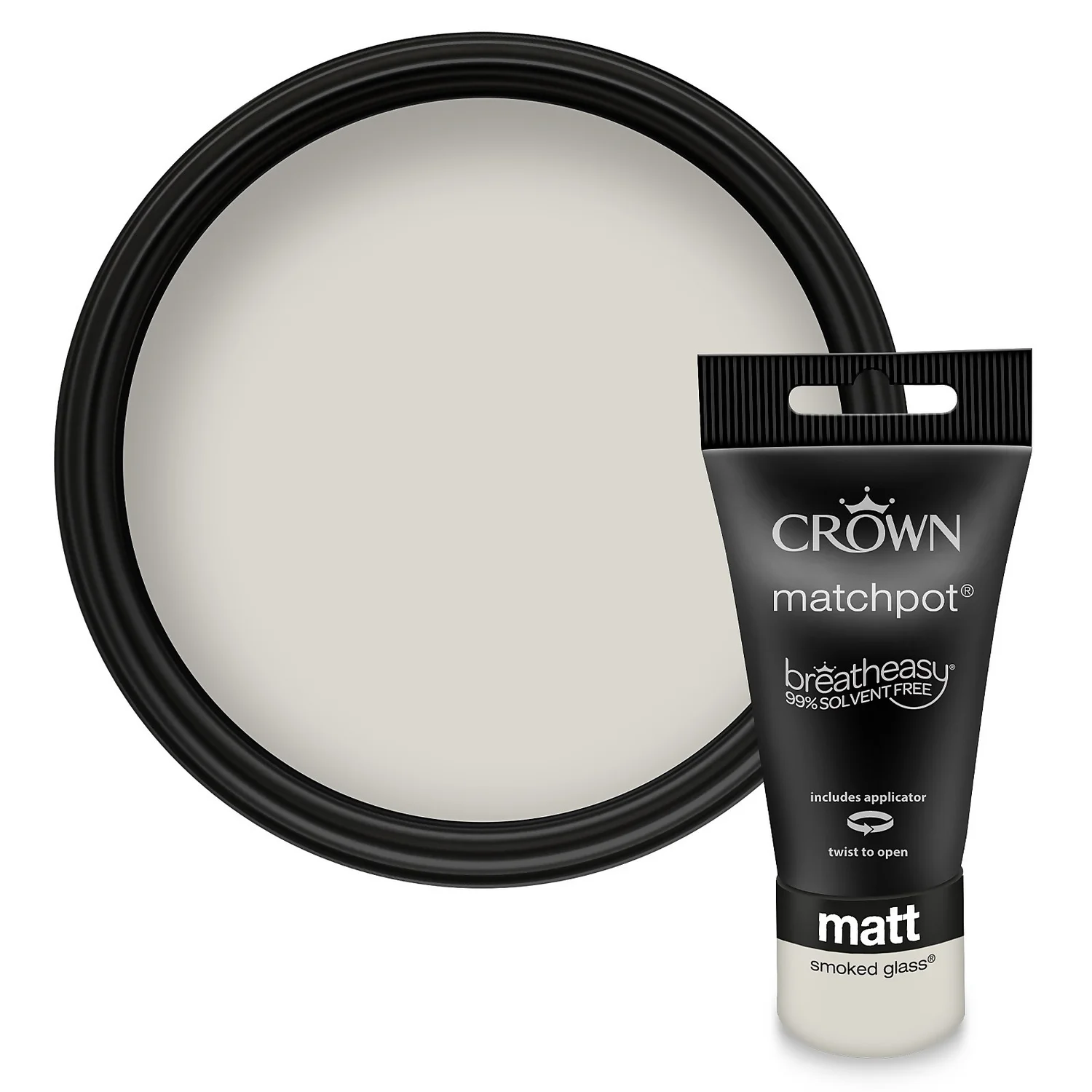 Crown Walls & Ceilings Matt Emulsion Paint Smoked Glass - Tester 40ml 3 Crown Walls & Ceilings Matt Emulsion Paint Smoked Glass - Tester 40ml