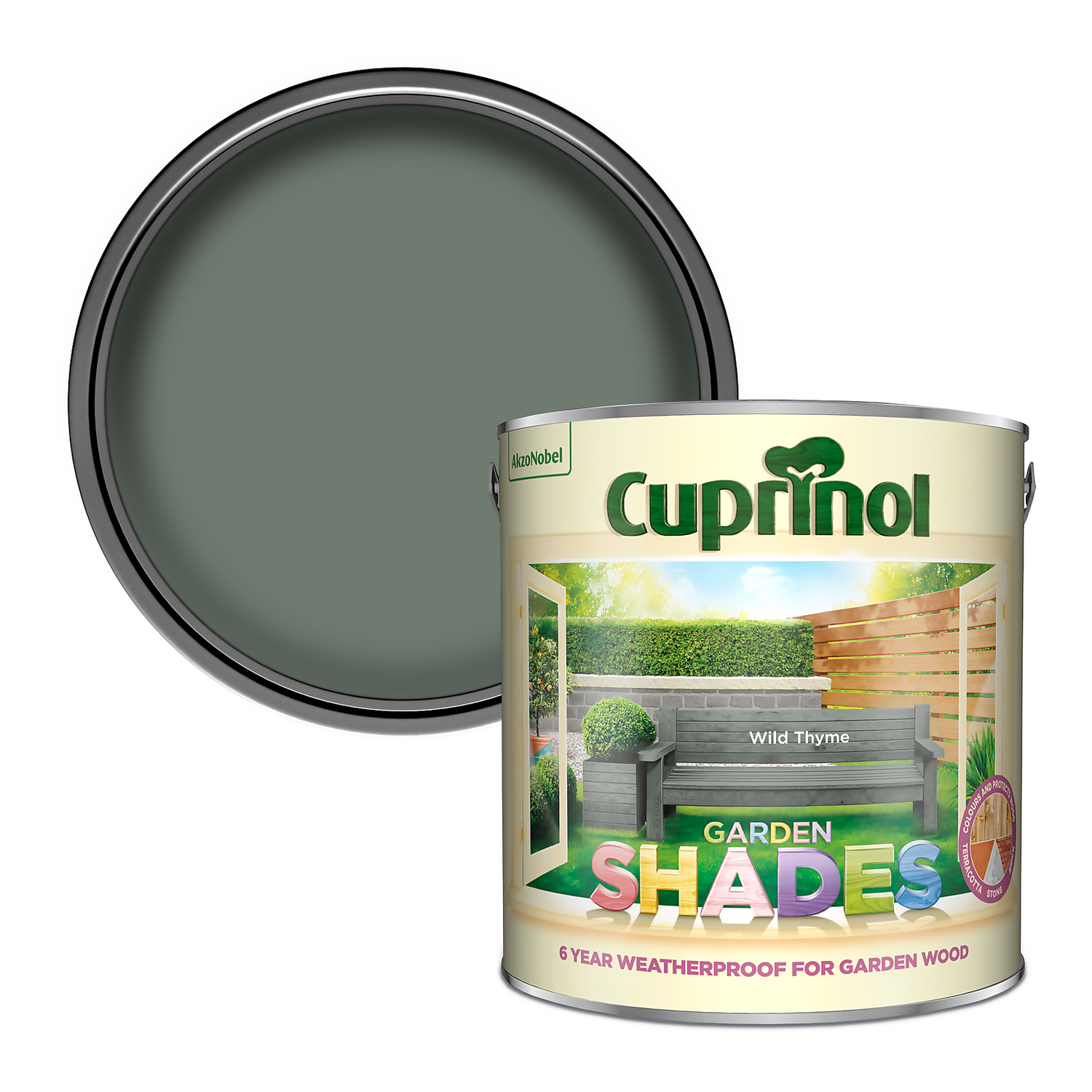 Cuprinol Garden Shades Paint Wild Thyme - 2.5L 3 Cuprinol Garden Shades Paint Wild Thyme - 2.5L