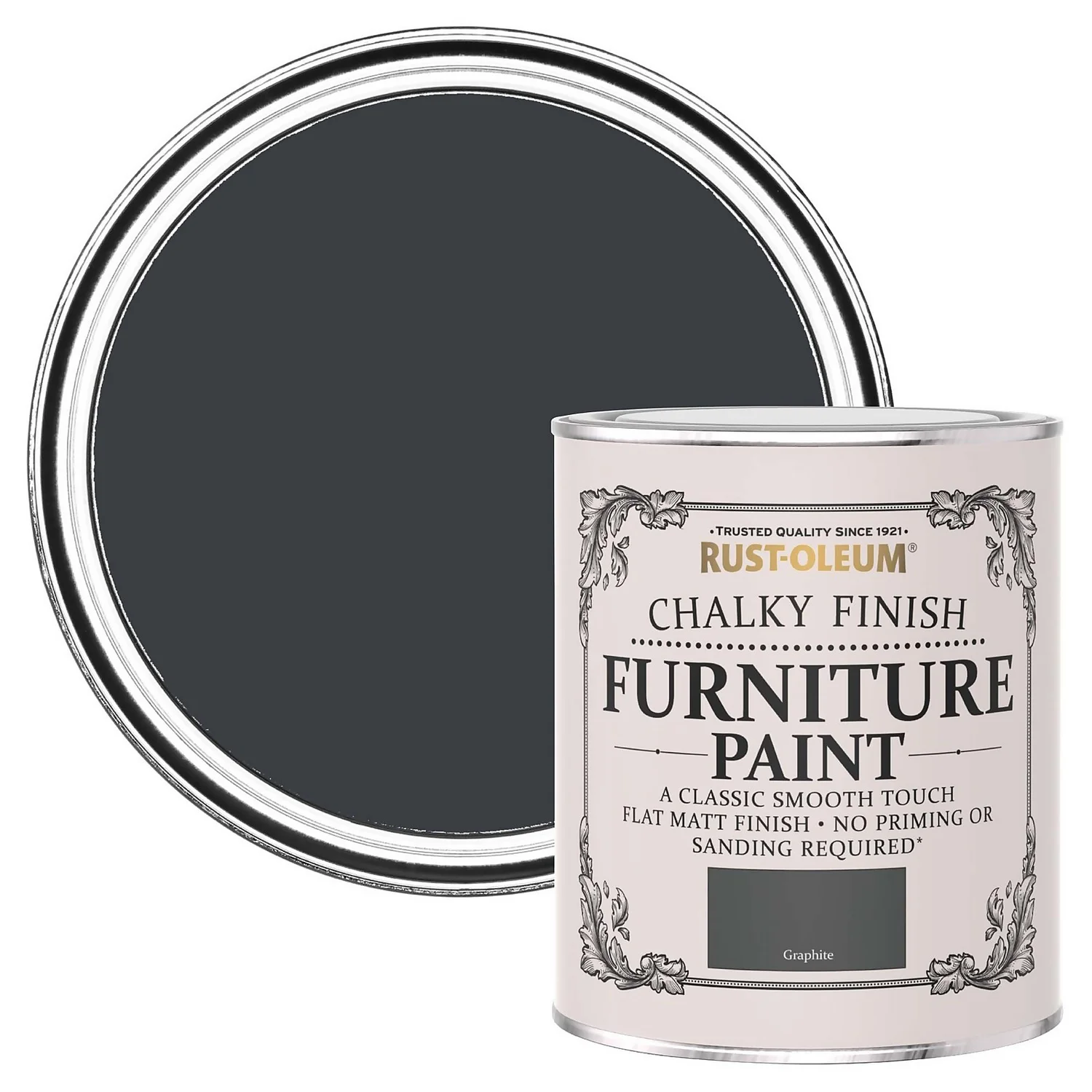Rust-Oleum Chalky Furniture Paint - Graphite - 750ml 3 Rust-Oleum Chalky Furniture Paint - Graphite - 750ml
