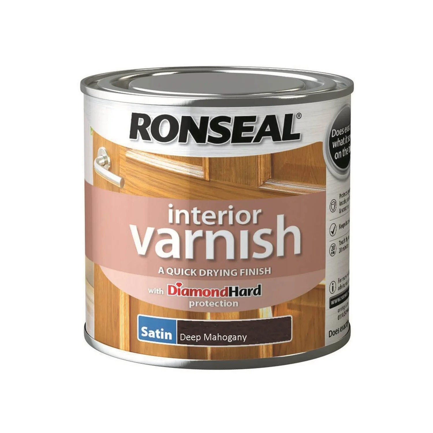 Ronseal Interior Varnish Satin Deep Mahogany - 250ml 3 Ronseal Interior Varnish Satin Deep Mahogany - 250ml