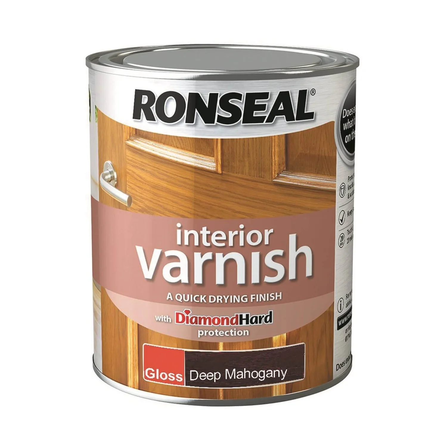 Ronseal Interior Varnish Gloss Deep Mahogany - 750ml 3 Ronseal Interior Varnish Gloss Deep Mahogany - 750ml