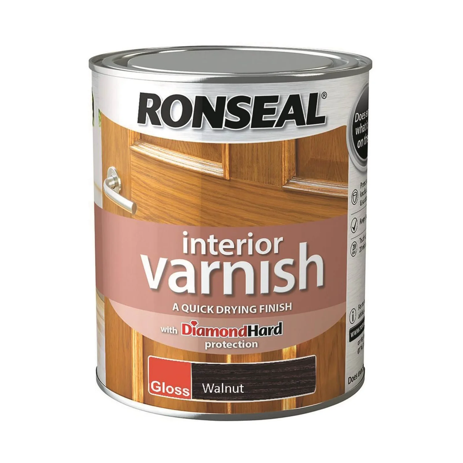 Ronseal Interior Varnish Gloss Walnut - 750ml 3 Ronseal Interior Varnish Gloss Walnut - 750ml