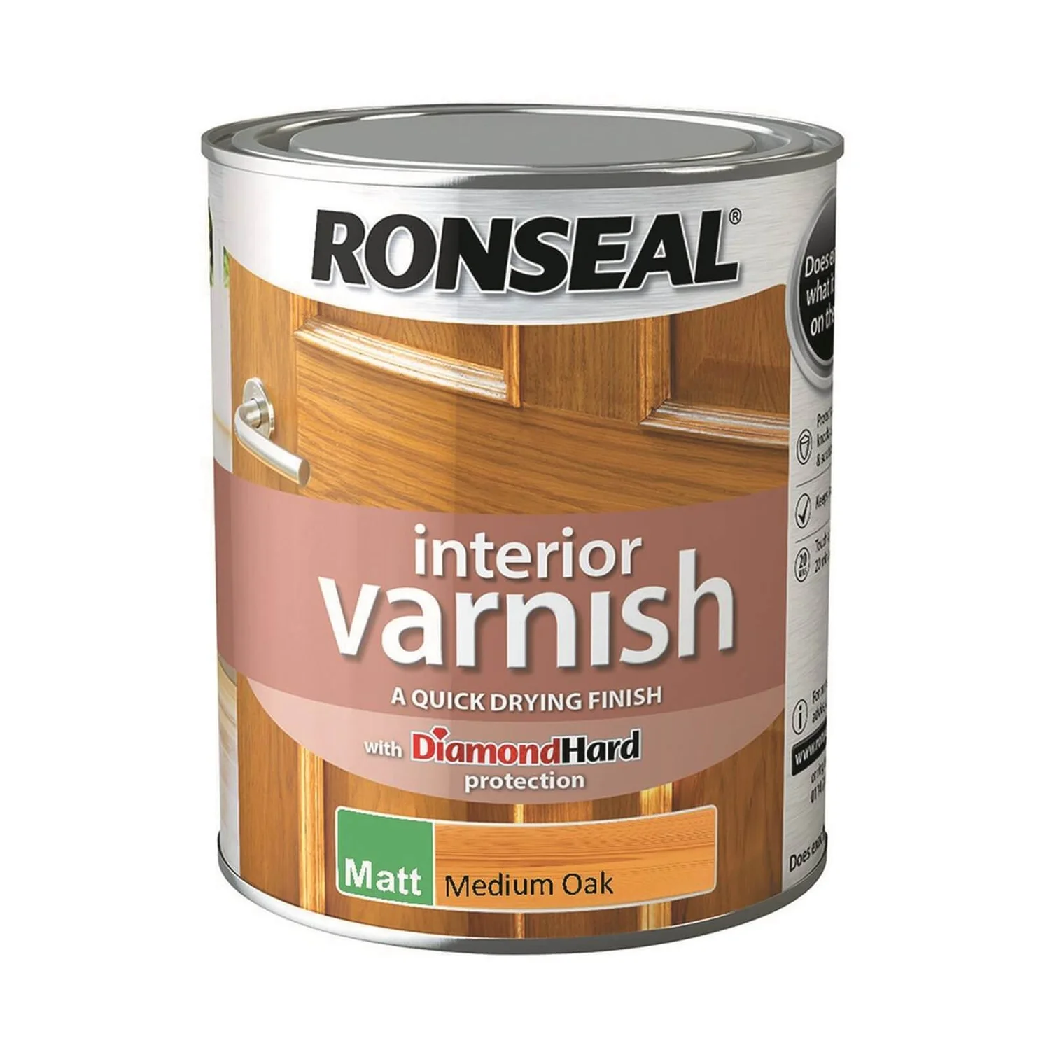 Ronseal Interior Varnish Matt Medium Oak - 750ml 3 Ronseal Interior Varnish Matt Medium Oak - 750ml