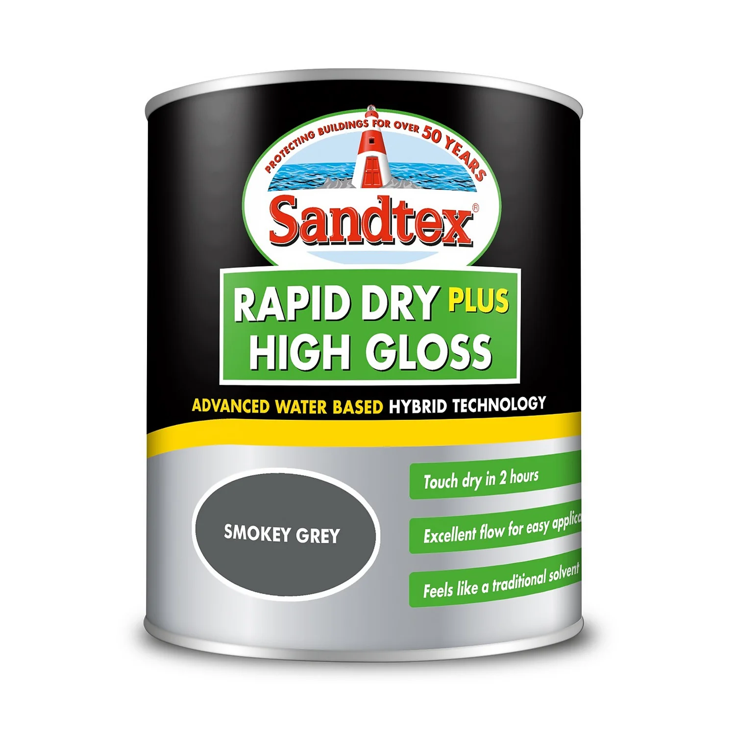 Sandtex® Rapid Dry Gloss Paint Smoky Grey - 750ml 9 Sandtex® Rapid Dry Gloss Paint Smoky Grey - 750ml - Image 7