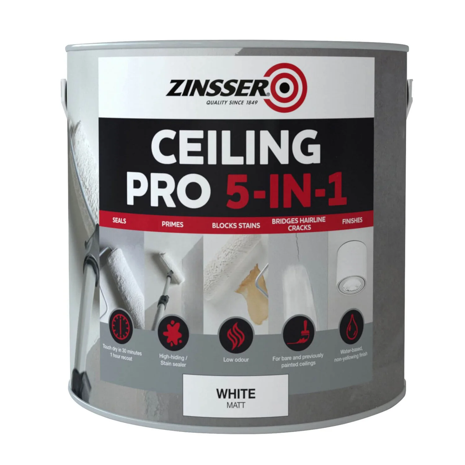 Zinsser Ceiling Pro 5 In 1 Primer Sealer - 2.5L 3 Zinsser Ceiling Pro 5 In 1 Primer Sealer - 2.5L