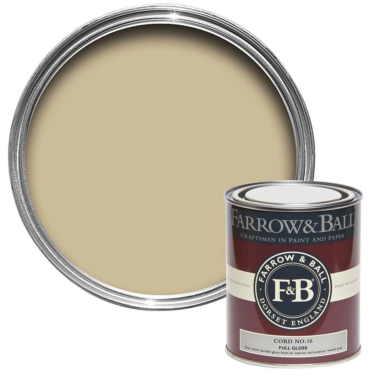 Farrow & Ball Full Gloss Paint Cord - 750ml 3 Farrow & Ball Full Gloss Paint Cord - 750ml