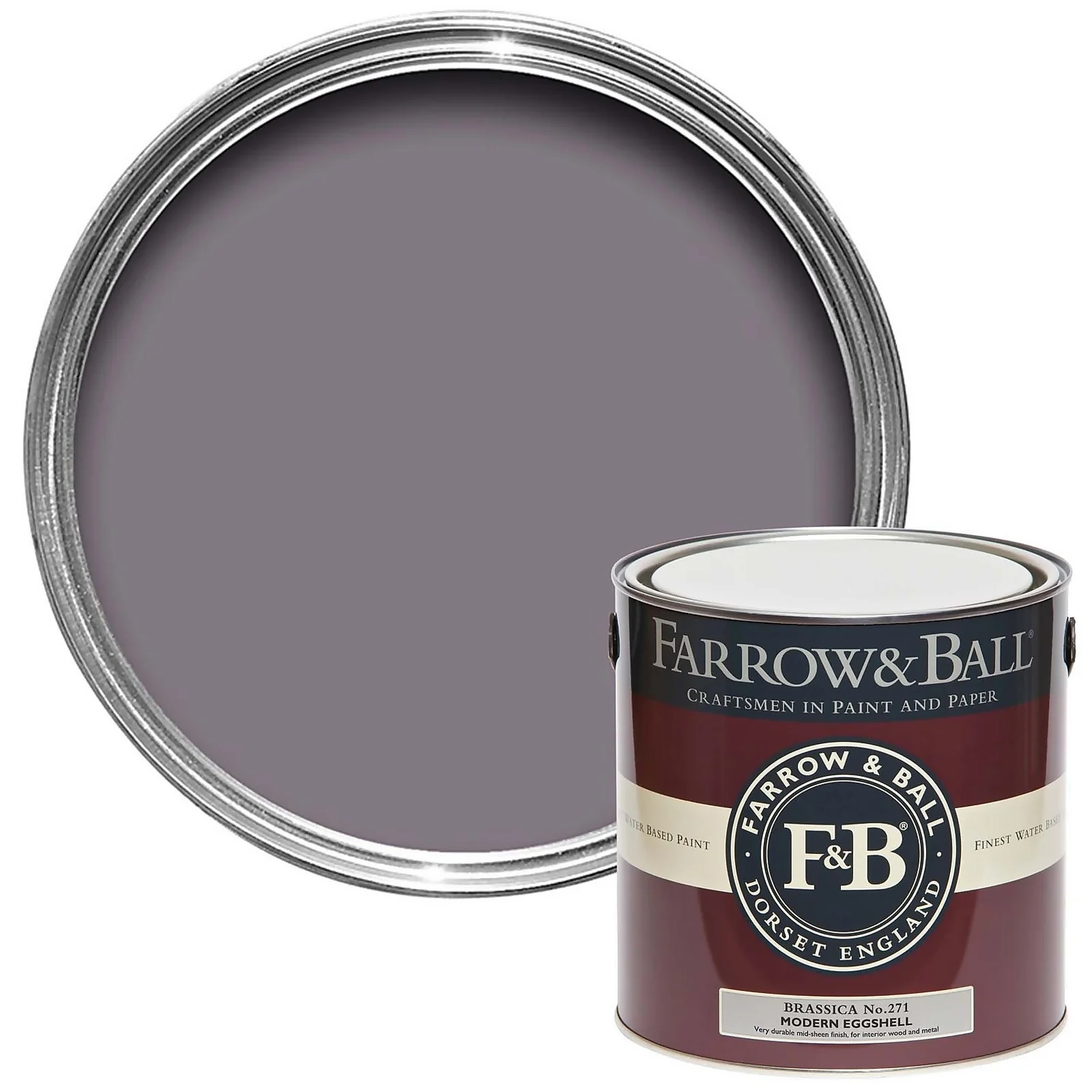 Farrow & Ball Modern Eggshell Paint Brassica - 2.5L 3 Farrow & Ball Modern Eggshell Paint Brassica - 2.5L