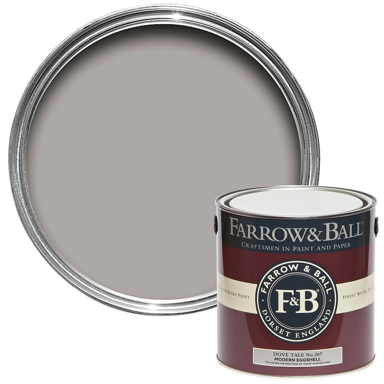 Farrow & Ball Modern Eggshell Paint Dove Tale - 2.5L 3 Farrow & Ball Modern Eggshell Paint Dove Tale - 2.5L