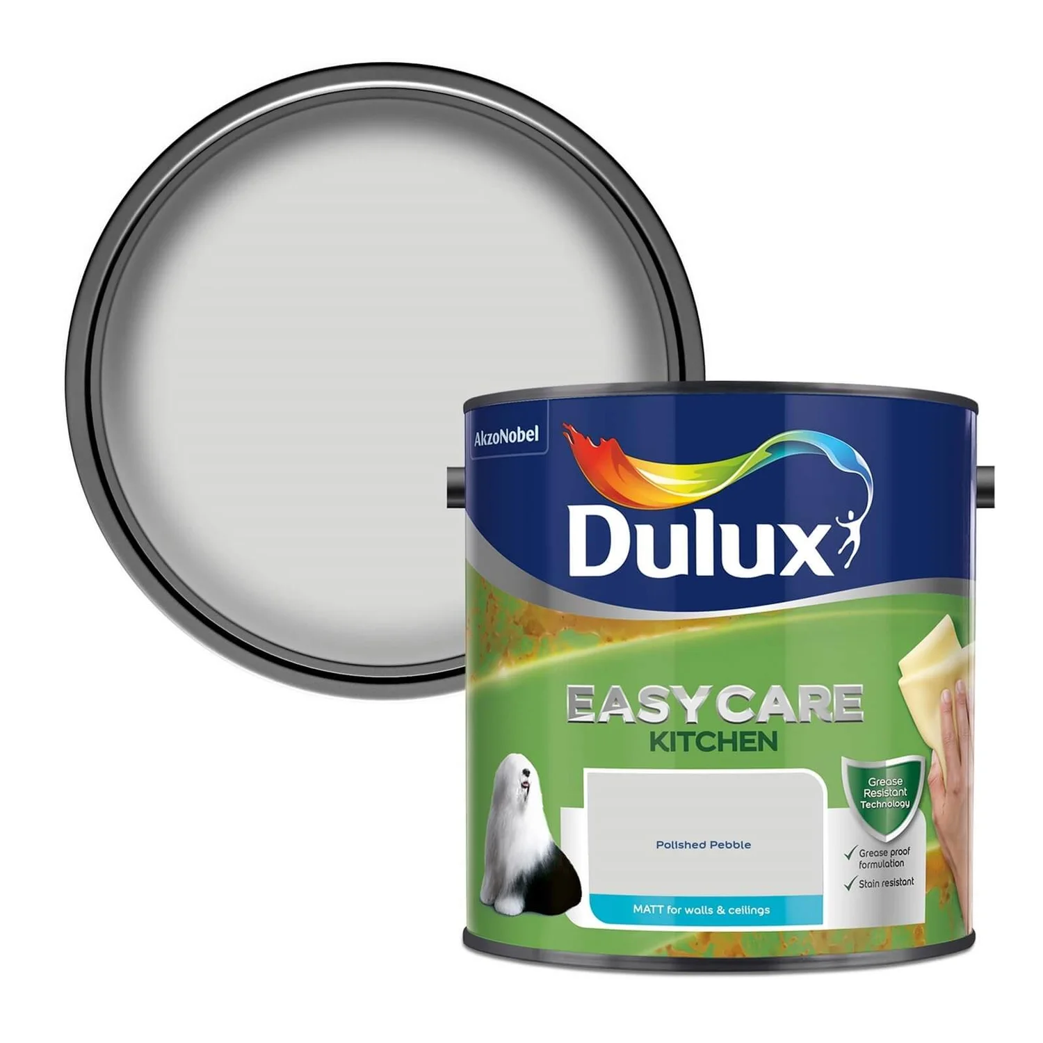 Dulux Easycare Kitchen Polished Pebble Matt Paint - 2.5L 3 Dulux Easycare Kitchen Polished Pebble Matt Paint - 2.5L