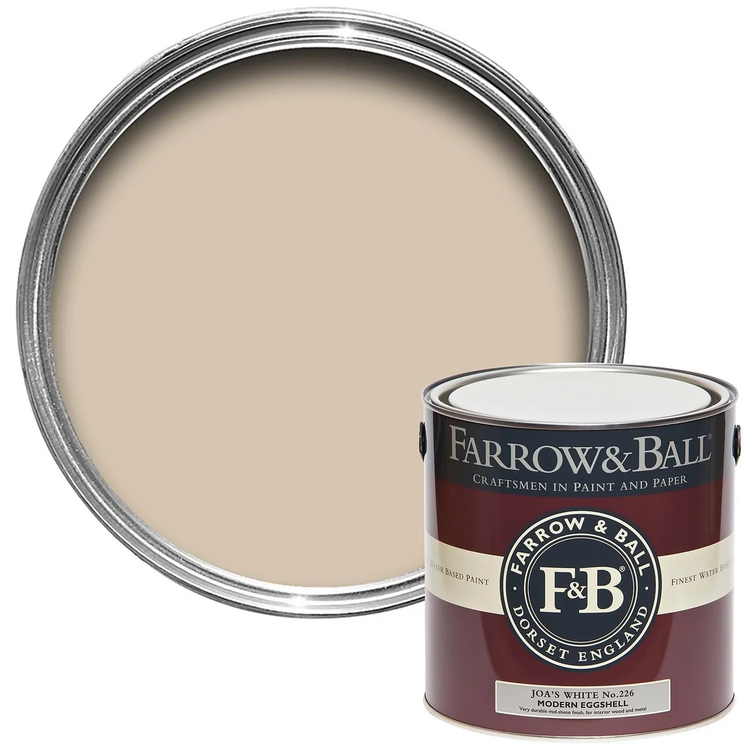 Farrow & Ball Modern Eggshell Paint Joa's White - 2.5L 3 Farrow & Ball Modern Eggshell Paint Joa's White - 2.5L