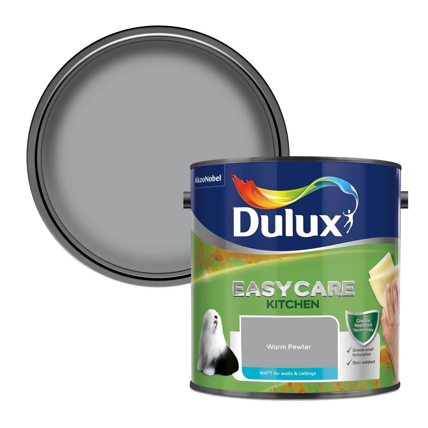 Dulux Easycare Kitchen Warm Pewter Matt Paint - 2.5L 3 Dulux Easycare Kitchen Warm Pewter Matt Paint - 2.5L