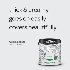 Crown Walls & Ceilings Silk Emulsion Paint Clay White - 2.5L 14 Crown Walls & Ceilings Silk Emulsion Paint Clay White - 2.5L -Paint Store 12819350 1694966163434032