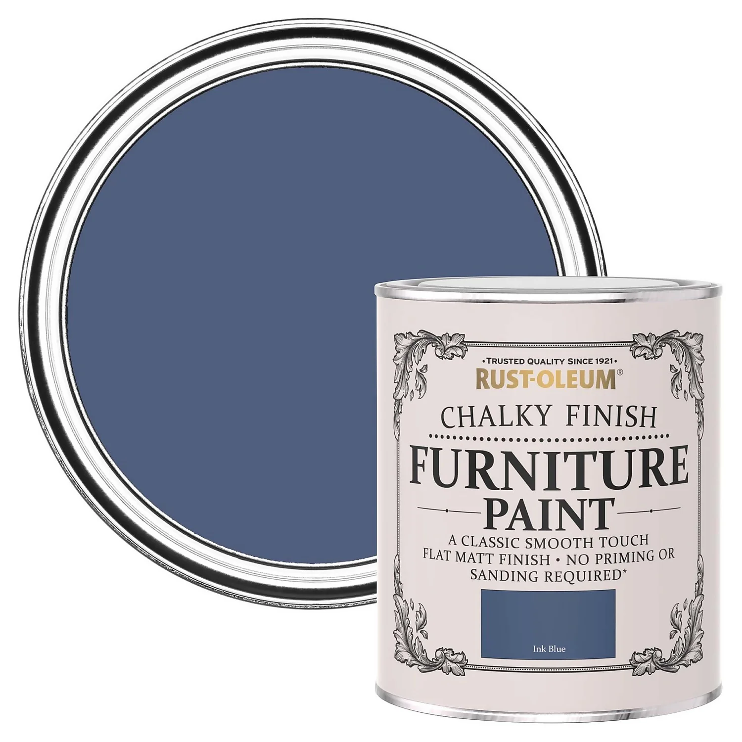Rust-Oleum Chalky Furniture Paint - Ink Blue - 750ml 3 Rust-Oleum Chalky Furniture Paint - Ink Blue - 750ml