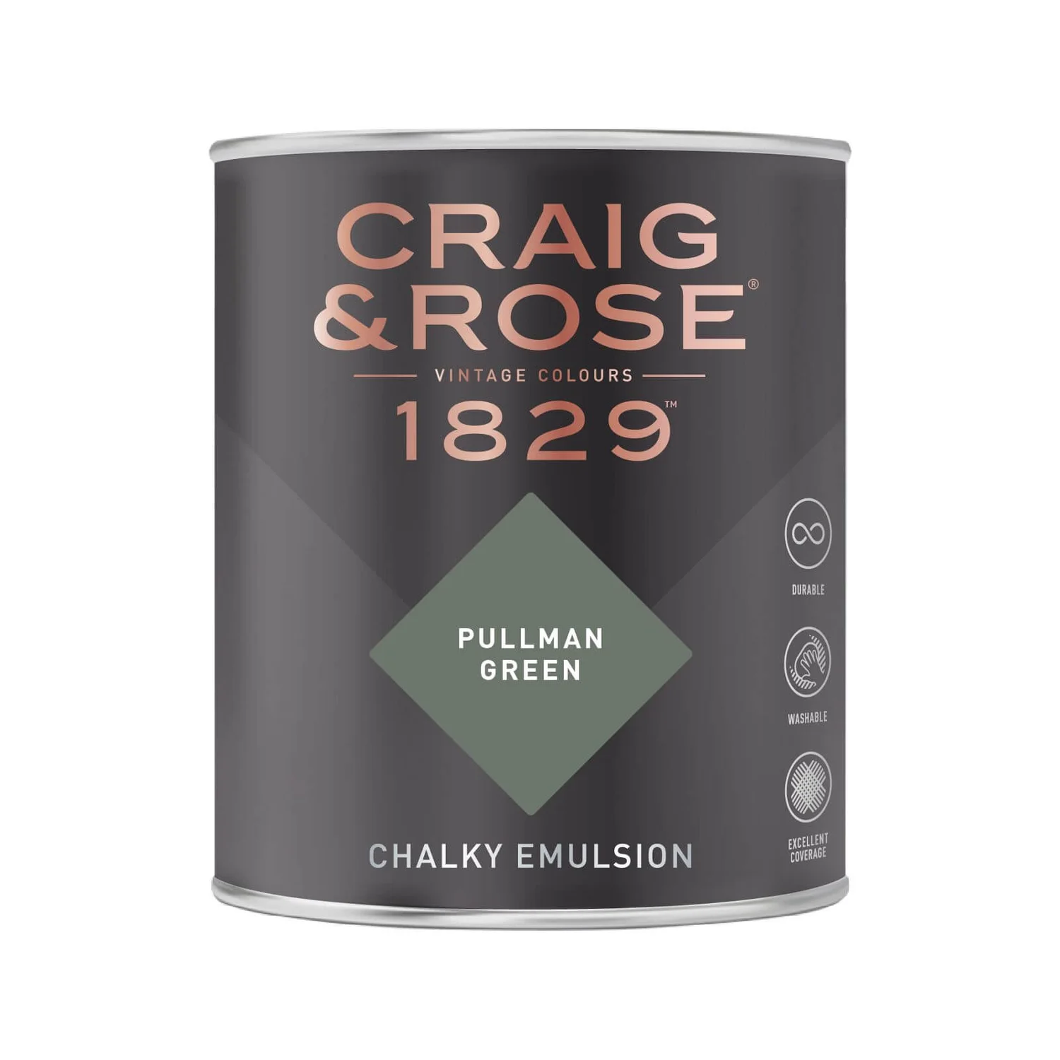 Craig & Rose 1829 Chalky Matt Emulsion Paint Pullman Green - 750ml 5 Craig & Rose 1829 Chalky Matt Emulsion Paint Pullman Green - 750ml - Image 3