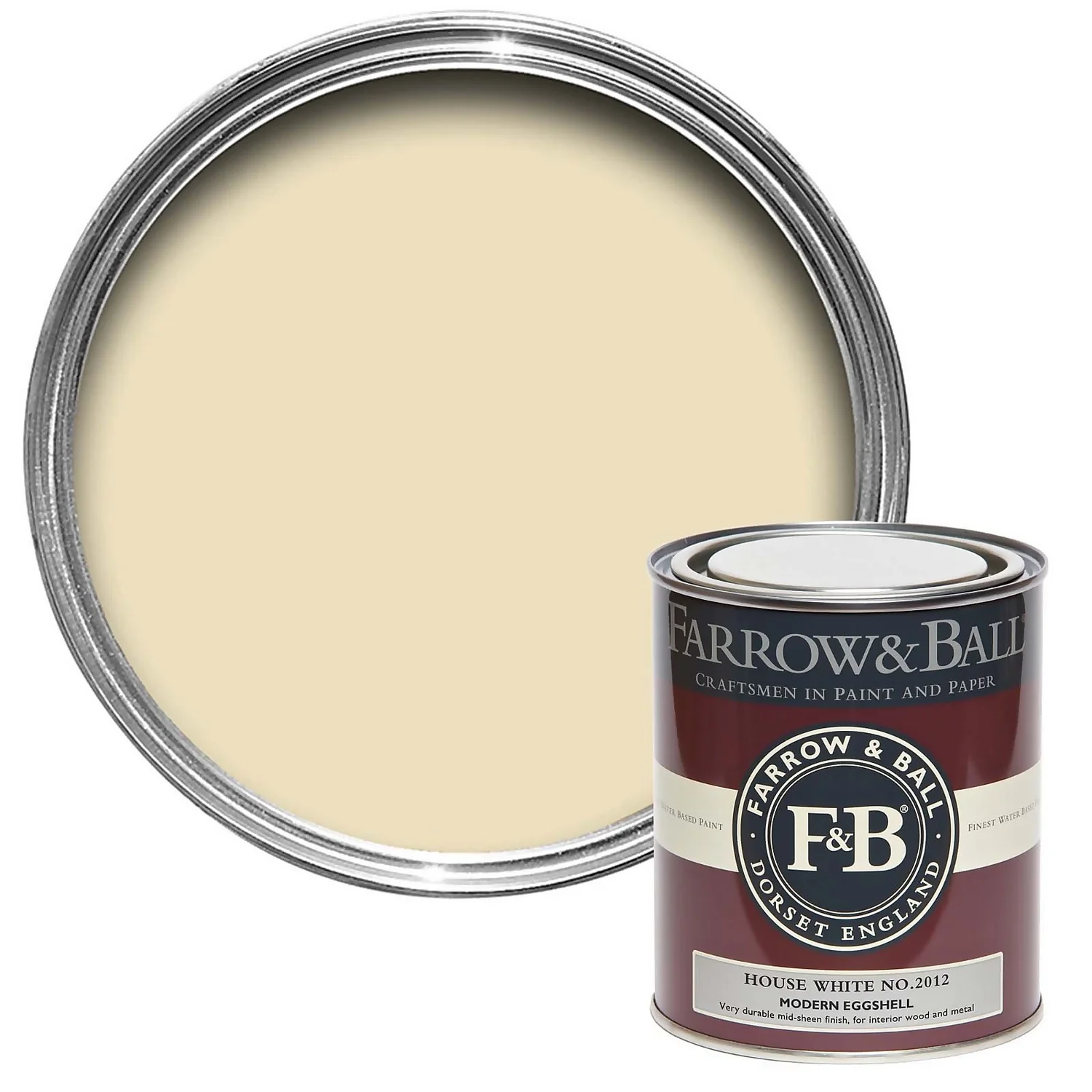 Farrow & Ball Modern Eggshell Paint House White - 750ml 3 Farrow & Ball Modern Eggshell Paint House White - 750ml