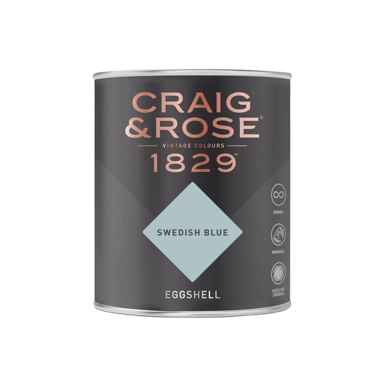 Craig & Rose 1829 Eggshell Paint Swedish Blue- 750ml 5 Craig & Rose 1829 Eggshell Paint Swedish Blue- 750ml - Image 3
