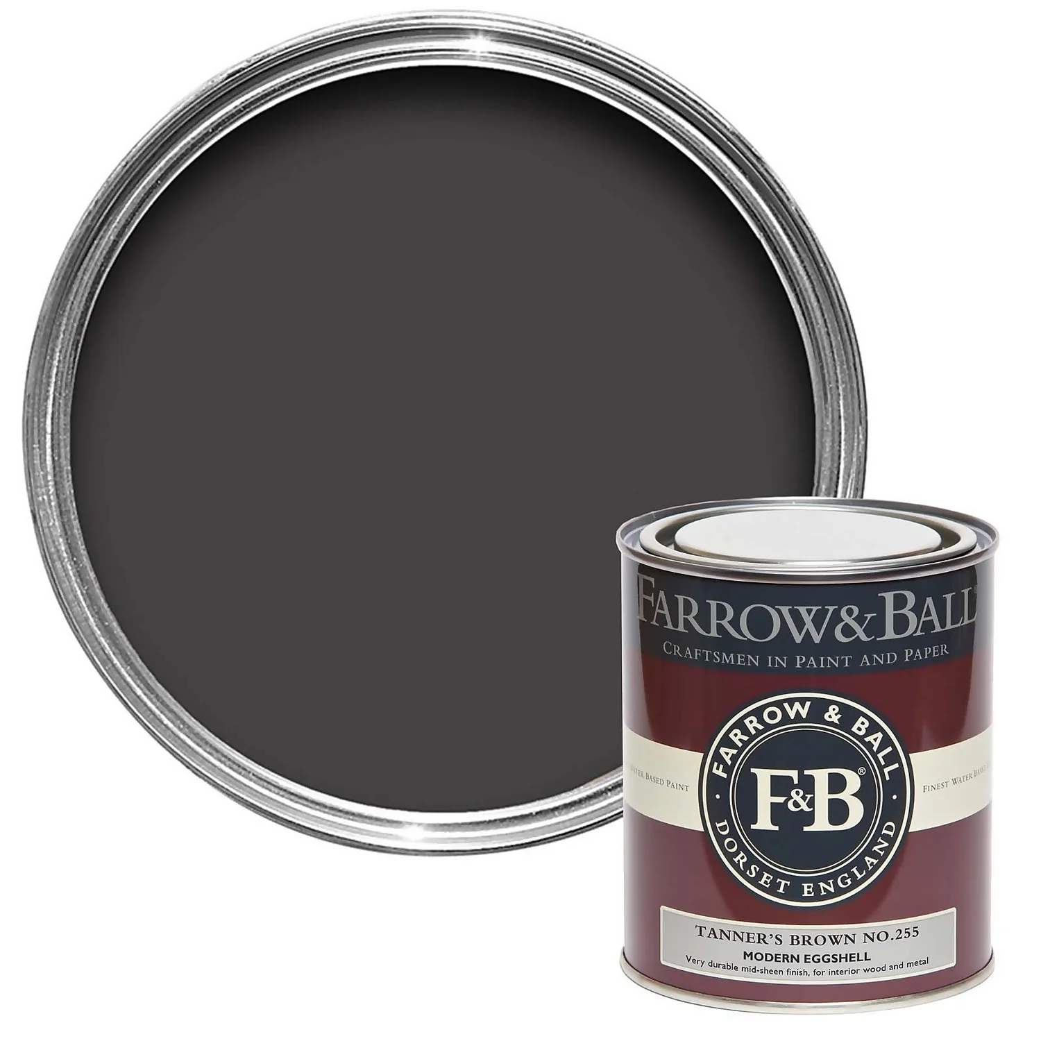 Farrow & Ball Modern Eggshell Paint Tanner's Brown - 750ml 3 Farrow & Ball Modern Eggshell Paint Tanner's Brown - 750ml