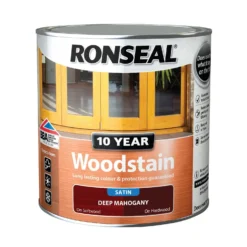 Ronseal 10 Year Woodstain Deep Mahogany Satin - 2.5L -Paint Store 12820829 1234831917755760