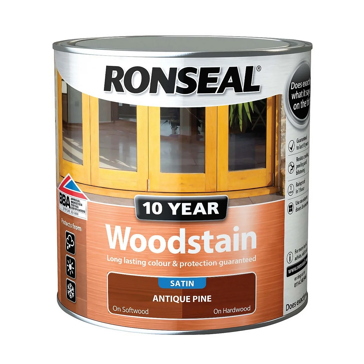 Ronseal 10 Year Woodstain Antique Pine Satin - 2.5L 9 Ronseal 10 Year Woodstain Antique Pine Satin - 2.5L - Image 7