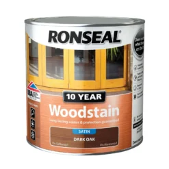 Ronseal 10 Year Woodstain Dark Oak Satin - 2.5L -Paint Store 12820837 4254831917758883