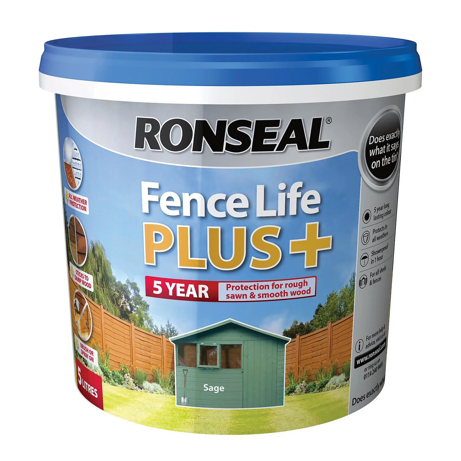 Ronseal Fence Life Plus Paint Sage - 5L 9 Ronseal Fence Life Plus Paint Sage - 5L - Image 7