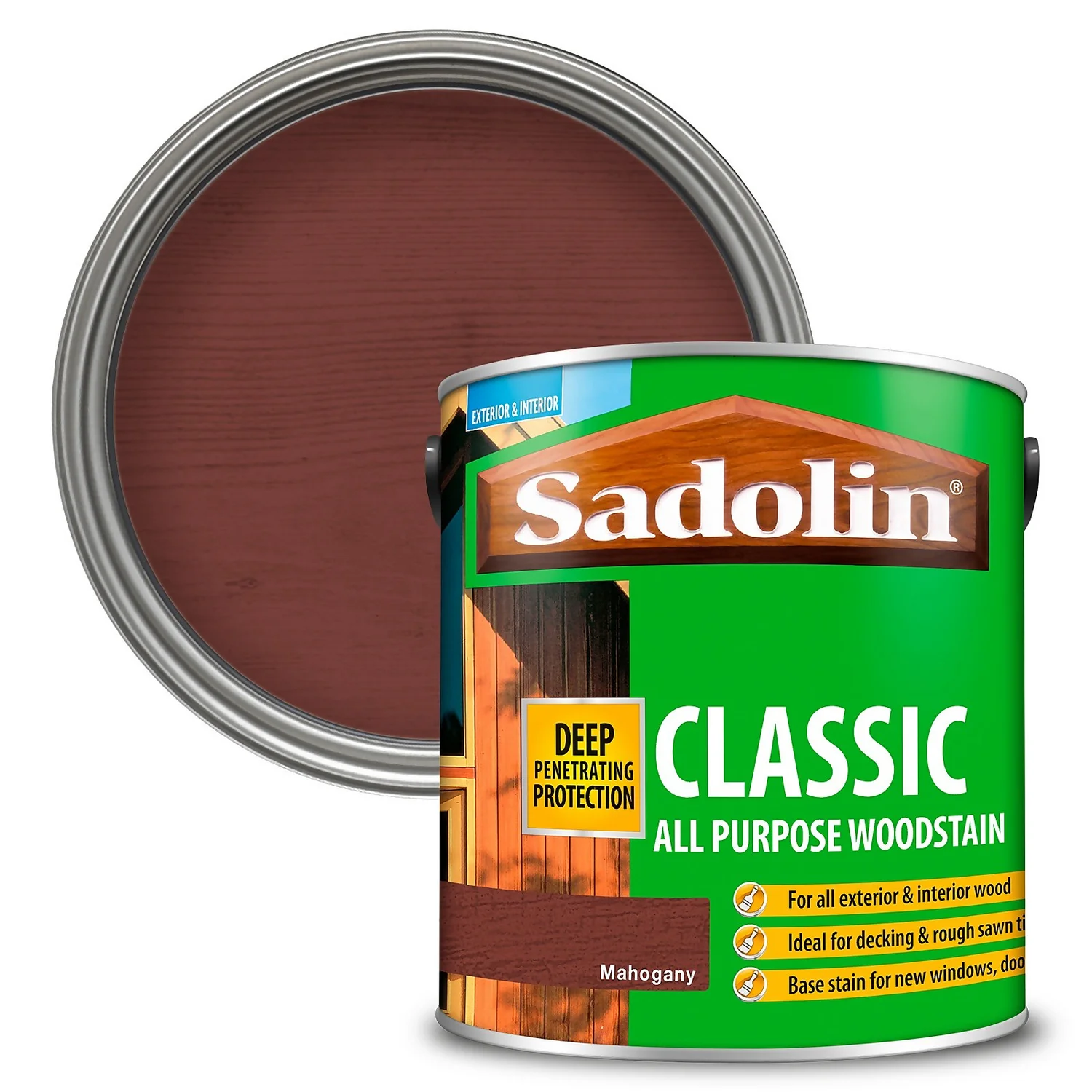 Sadolin Classic All Purpose Woodstain Mahogany - 2.5L 3 Sadolin Classic All Purpose Woodstain Mahogany - 2.5L