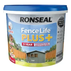 Ronseal Fence Life Plus Paint Sage - 9L -Paint Store 12826705 4474942087011300