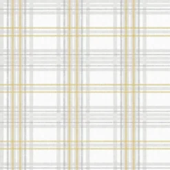 Superfresco Easy Country Tartan Grey & Yellow Wallpaper