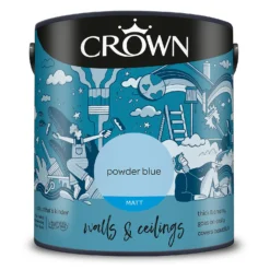 Crown Walls & Ceilings Matt Emulsion Paint Powder Blues - 2.5L -Paint Store 12832219 1674969528842603