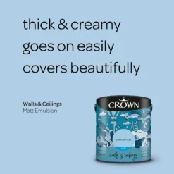 Crown Walls & Ceilings Matt Emulsion Paint Powder Blues - 2.5L -Paint Store 12832219 1824969528586859