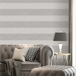 Belgravia Decor San Remo Striped Embossed Metallic Silver Wallpaper -Paint Store 12832334 1164833202575792