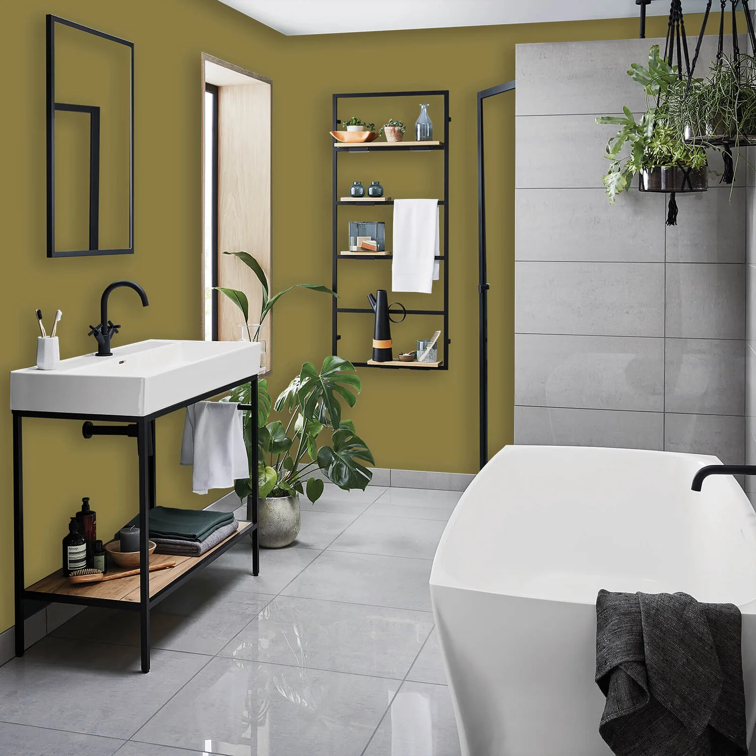 Homebase Bathroom Mid Sheen Paint - Moss Green 2.5L 5 Homebase Bathroom Mid Sheen Paint - Moss Green 2.5L - Image 3