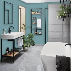 Homebase Bathroom Mid Sheen Paint - Peacock Blue 2.5L -Paint Store 12832698 1364832985947967