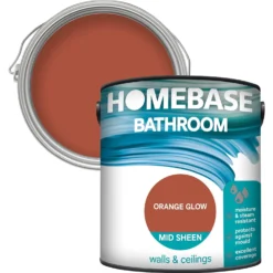 Homebase Bathroom Mid Sheen Paint - Orange Glow 2.5L