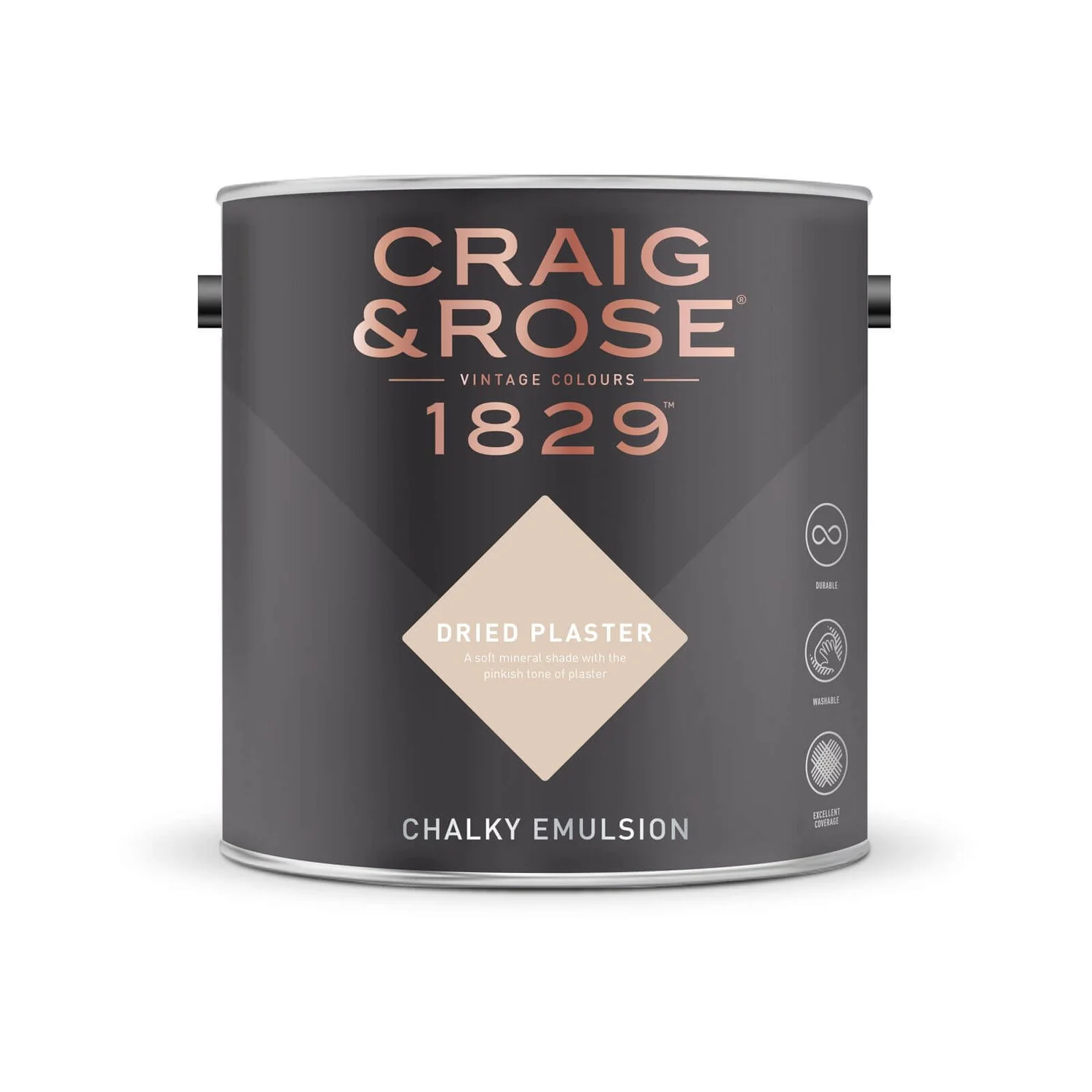 Craig & Rose 1829 Chalky Emulsion Paint Dried Plaster - 5L 4 Craig & Rose 1829 Chalky Emulsion Paint Dried Plaster - 5L - Image 2