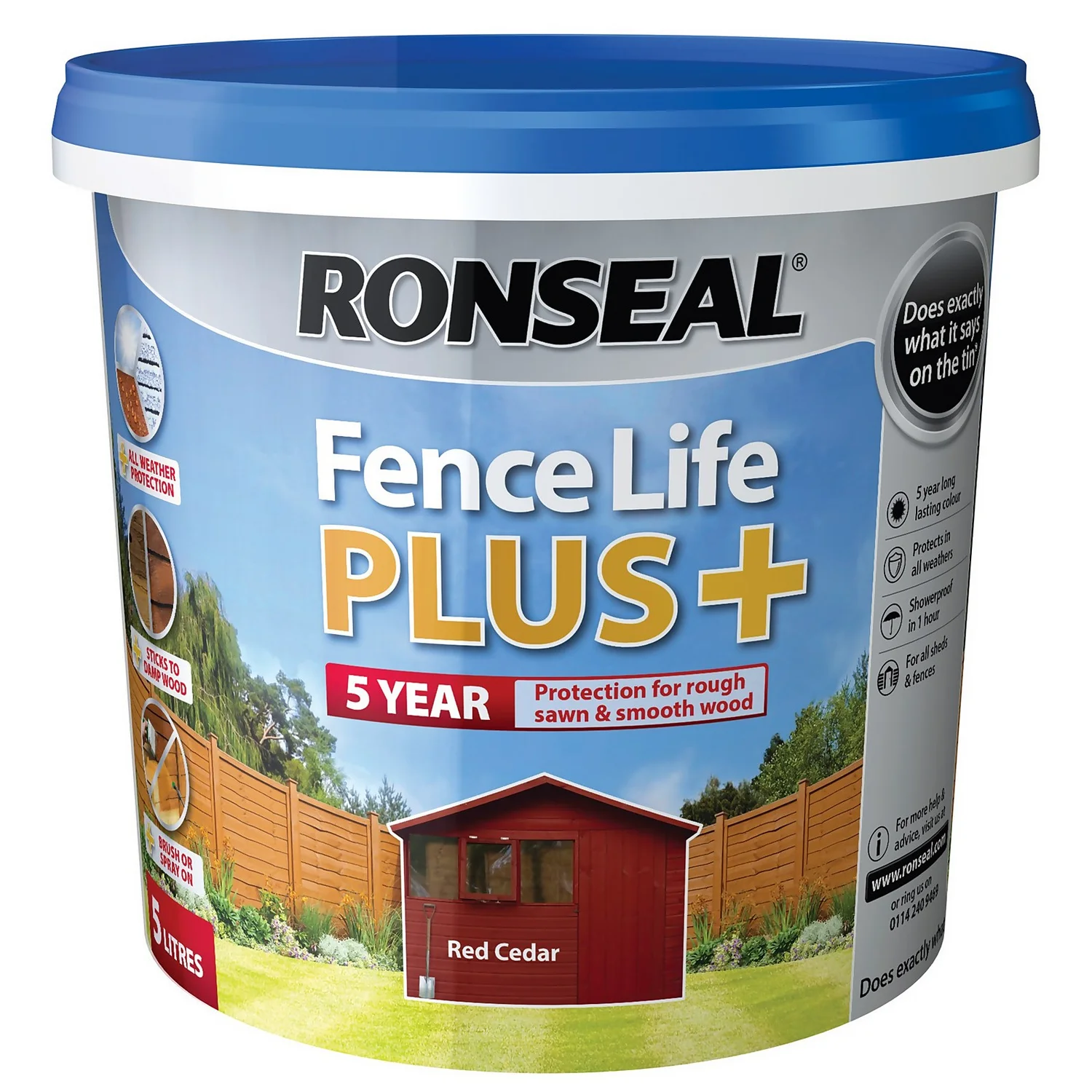 Ronseal Fence Life Plus Paint Red Cedar - 5L 8 Ronseal Fence Life Plus Paint Red Cedar - 5L - Image 6