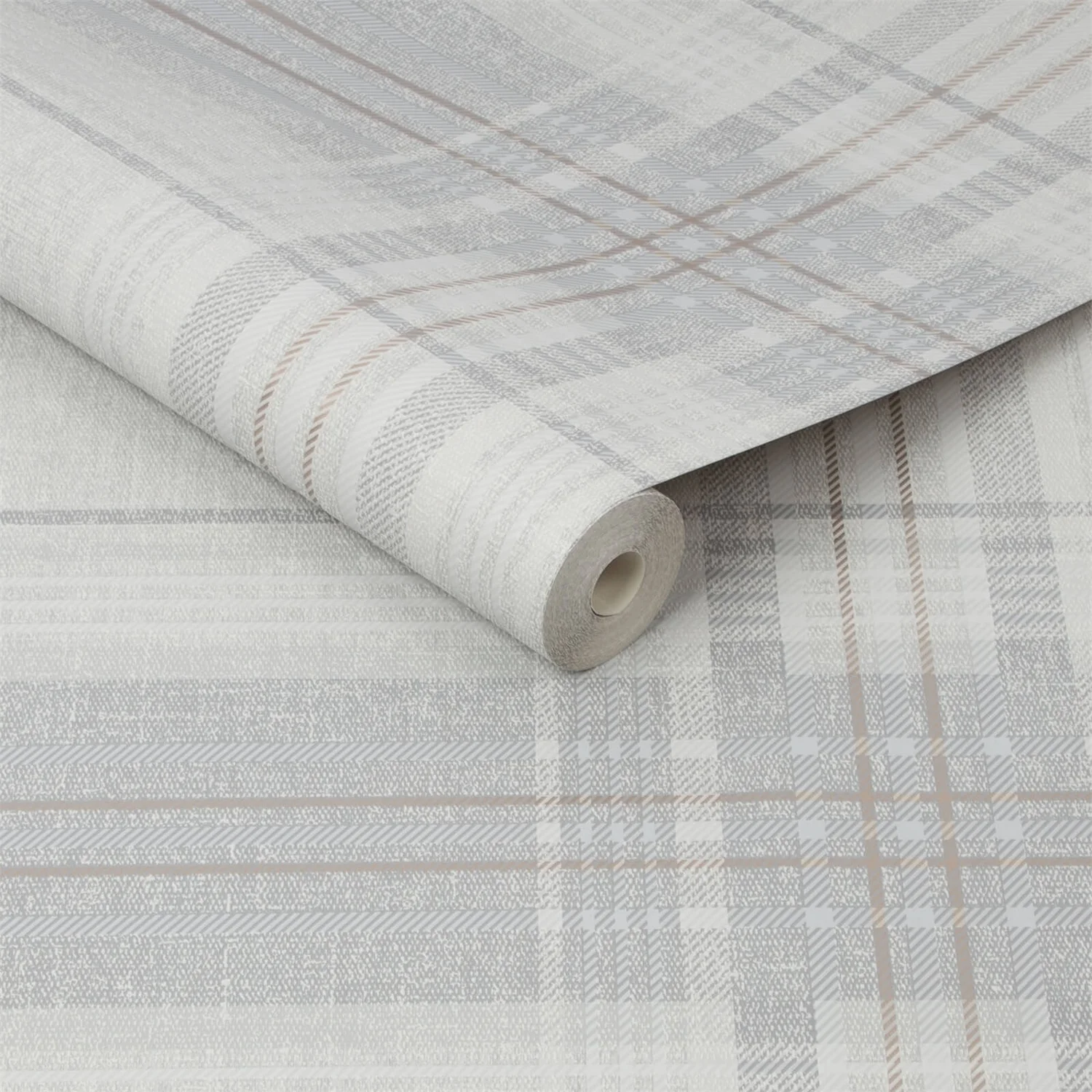 Superfresco Rhea Plaid Grey Rose Gold Wallpaper 5 Superfresco Rhea Plaid Grey Rose Gold Wallpaper - Image 3