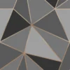 Fresco Apex Geometric Wallpaper - Charcoal & Rose Gold -Paint Store 12835990 9364831909640910